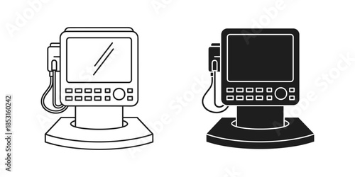 Two old-school computer monitors