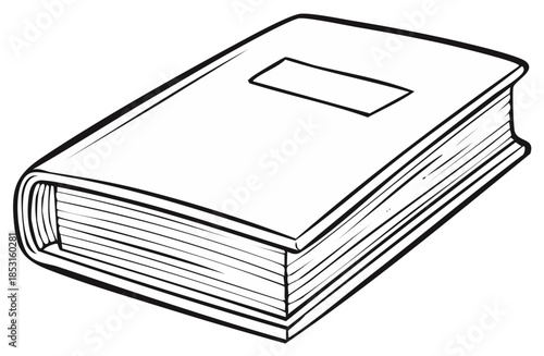 Wallpaper Mural Illustration of a closed book with blank cover and pages perfect for writing notes or sketching projects Torontodigital.ca