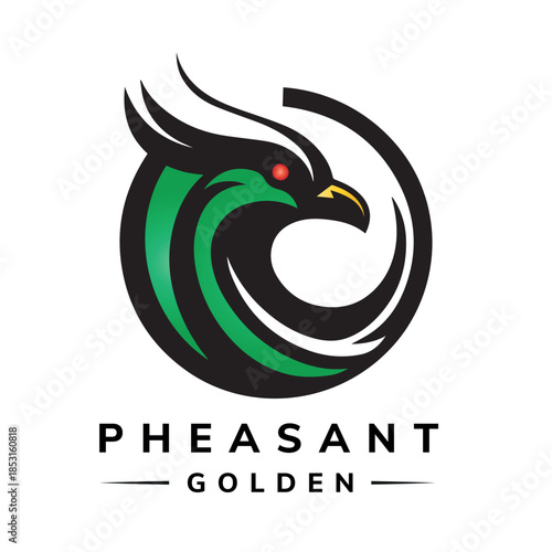 Ornamental Pheasant Silhouette | Stunning Black & White Vector Art