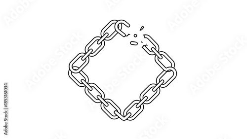 Decorative chain link diamond shape icon for graphic design and branding assets.