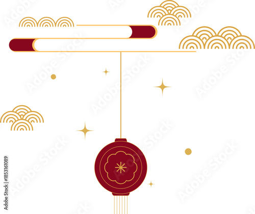 Chinese Cloud And Lantern Elegant Ornament