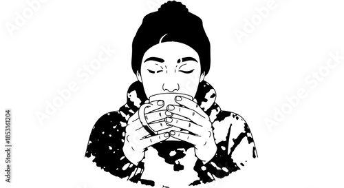 Silhouetted figure in a hoodie with hands cupped near the face, conveying contemplation and quiet emotion.