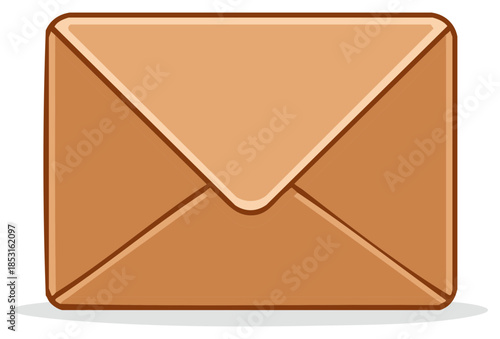Illustration of Paper Mail Envelope Icon for Communication, Letters or Correspondence