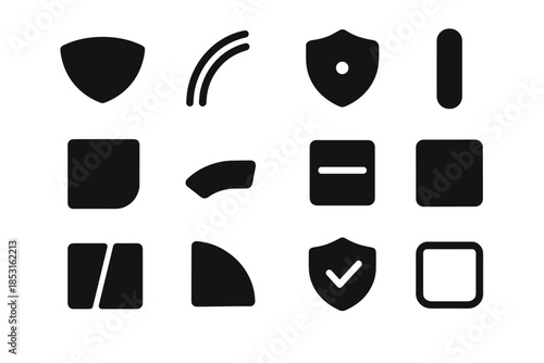 Segment protect vector arc micro contour guard block slab icon anti spill