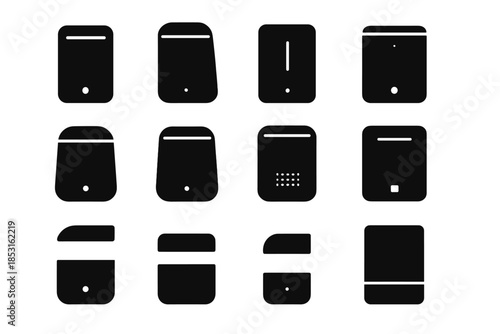 Vector icons portable narrow humidifier icon subtle segment tank front panel slab