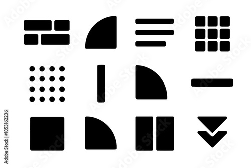 Icons sorting contour modern vector unit storage slab narrow tile mark icon