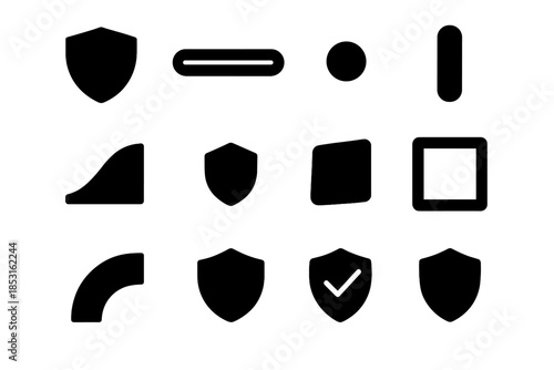 Patch icon strip smooth panel tile set mark bar vector safety block