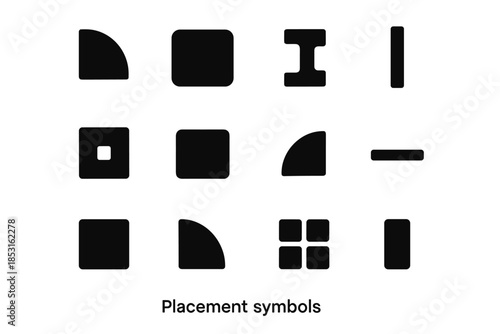 Icons slab wall trim icon plate vector tiny modern placement mount line