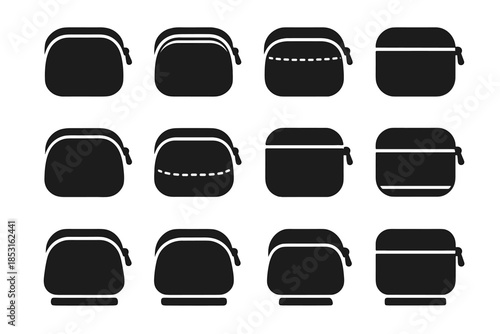 Icons rounded icon zipper storage curve cable vector bump shape subtle bar