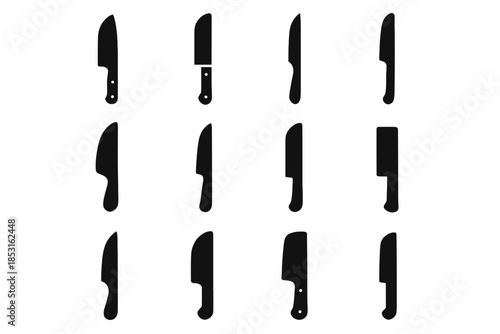 Micro bar knife subtle silhouettes spine arc vector slab stroke icon