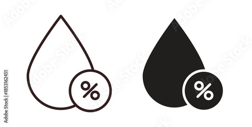 Humidity icons. thin line and glyph vector icons pack on white background