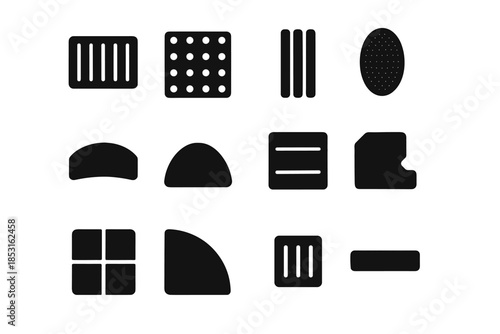 Icon patch arc unit panel narrow anti bar ribbed slip vector piece