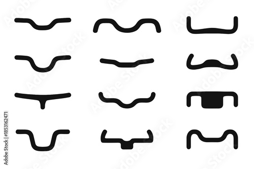 Bike handlebar unit arc icon icons block smooth vector flat contour micro