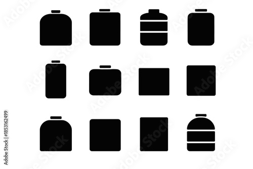 Smooth vector water tank arc strip icons shape corner contour icon outline