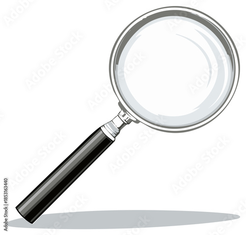 Vector illustration of a classic magnifying glass for search and investigation