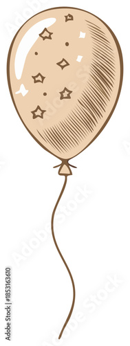 Whimsical Celebration: Beige Balloon with Sparkling Stars for Festive Events and Joyful Occasions