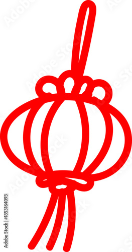 Chinese hanging lantern line icon