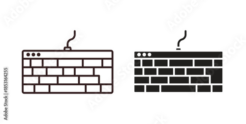 Keyboard icons. thin line and glyph vector icons pack on white background
