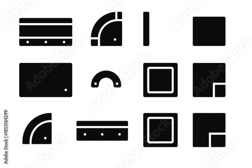 Vector icons contour rail curve subtle groove connector icon slide smooth strip