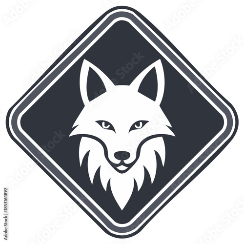 Stylized Geometric Fox Head Logo Icon Wild Animal Mascot Design