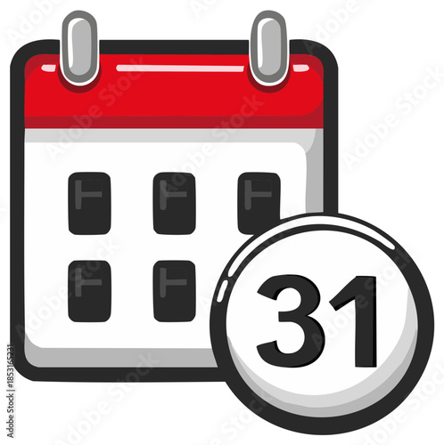 Calendar with date 31 highlighted a symbol of planning scheduling and time management