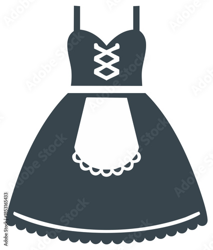 Iconic dress silhouette with lace-up bodice and apron