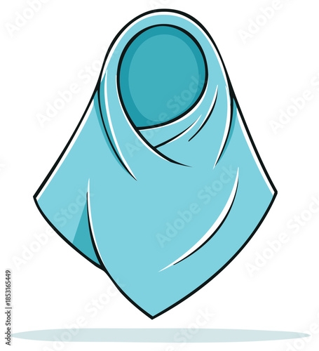 Blue Hijab Head Scarf Islamic Traditional Attire