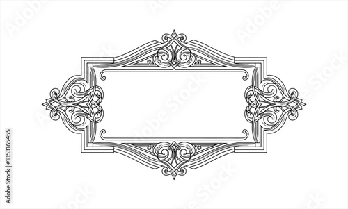 Elegant Vintage Ornate Frame with Intricate Scrollwork Design.