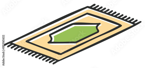 Decorative prayer rug illustration offering Islamic tradition faith and spiritual devotion