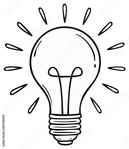 Simple lightbulb illustration concept of idea generation innovative thinking creativity and electric power