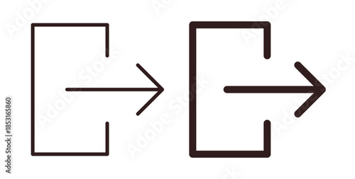 Log out icons. thin line and glyph vector icons pack on white background