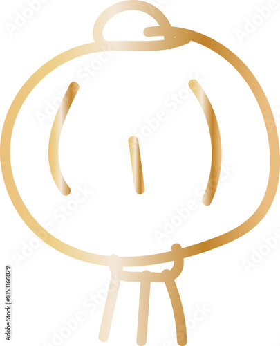 Round Hanging Lantern Hand Drawn Line Art