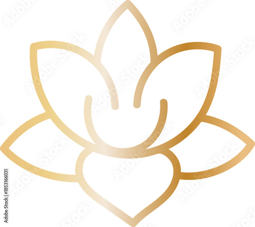 Lotus Flower Hand Drawn Line Symbol