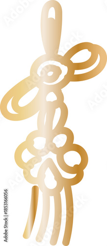 Hanging Tassel Knot Hand Drawn Line Art