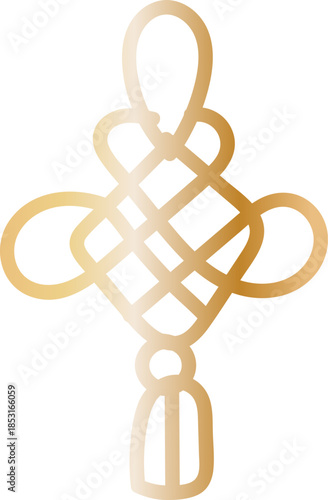 Chinese Knot Pendant Hand Drawn Illustration