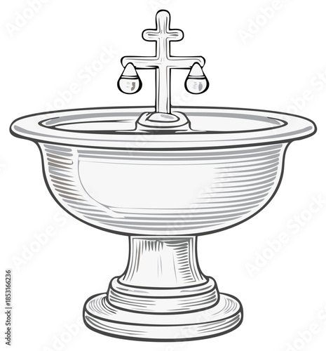 Religious font and cross graphic illustration