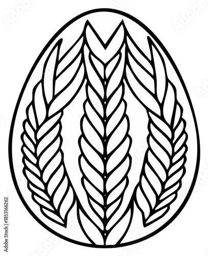 Easter Egg Decorated with Braids Coloring Page for Festive Celebrations