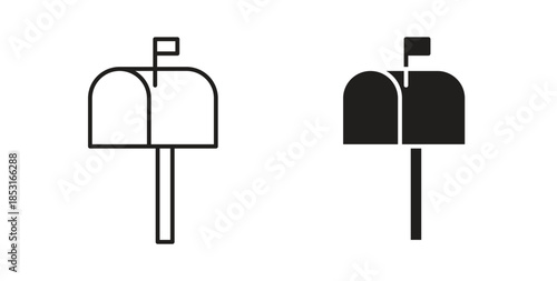 Mailbox icons. thin line and glyph vector icons pack on white background