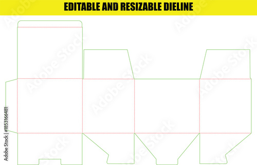 Editable Resizable Dieline Template for Custom Cardboard Box Packaging Design