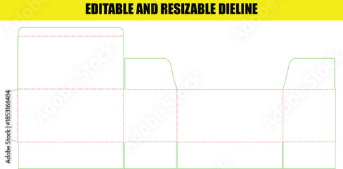 Editable and Resizable Packaging Dieline Template for Custom Box Design