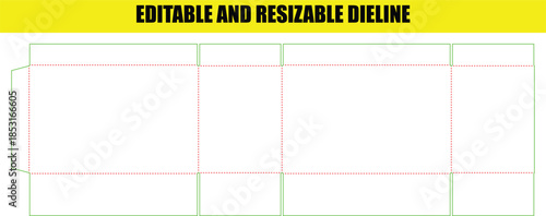 Editable and Resizable Dieline Template for Custom Packaging Boxes Design