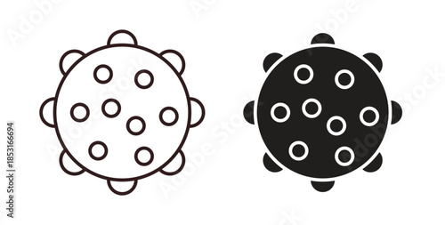 Massage ball icons. thin line and glyph vector icons pack on white background