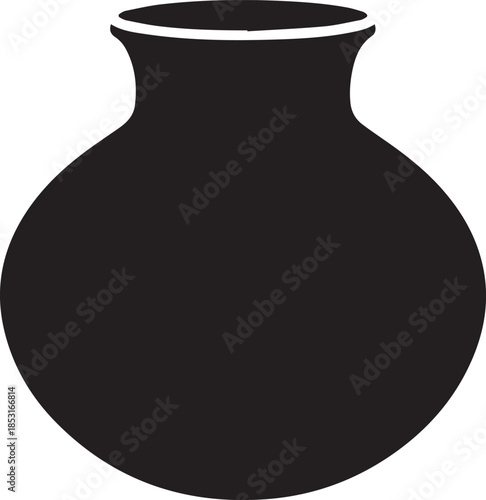 Vase silhouette design pot ceramic container retro shape jar decoration