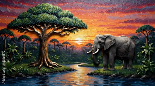 Elephants in the water