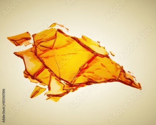 Abstract illustration of geometric golden shapes on a light background