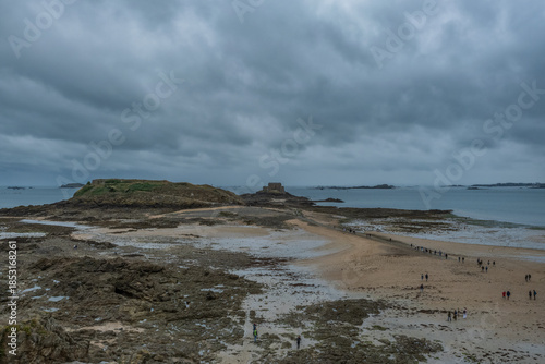 Saint-Malo beach during low tide in Bretagne