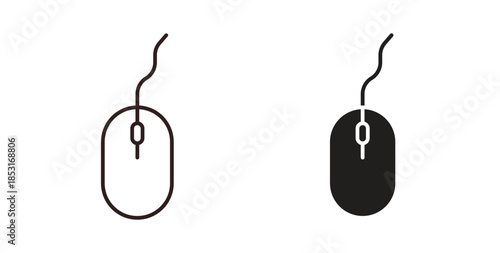 Mouse icons. thin line and glyph vector icons pack on white background
