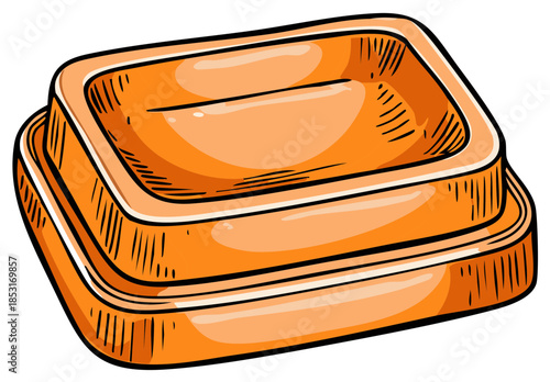 Orange Rectangular Soap Dish, Bathroom Accessory, Hygiene Product, Personal Care Items