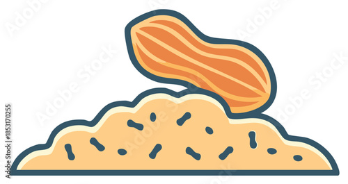 Stylized Illustration of Peanut and Peanut Flour