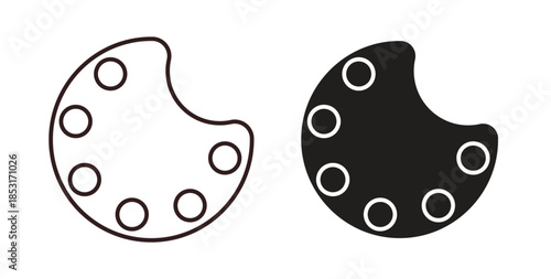 Palette icons. thin line and glyph vector icons pack on white background